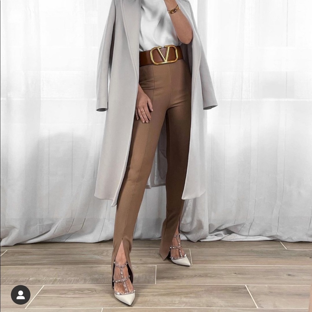 Zara slit front leggings bloggers favorite